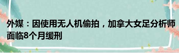 外媒：因使用无人机偷拍，加拿大女足分析师面临8个月缓刑