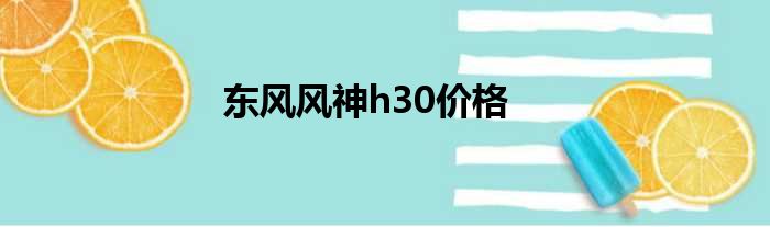 东风风神h30价格
