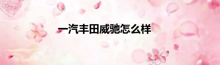 一汽丰田威驰怎么样