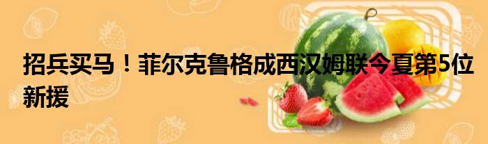 招兵买马！菲尔克鲁格成西汉姆联今夏第5位新援