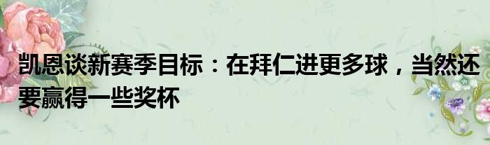 凯恩谈新赛季目标：在拜仁进更多球，当然还要赢得一些奖杯