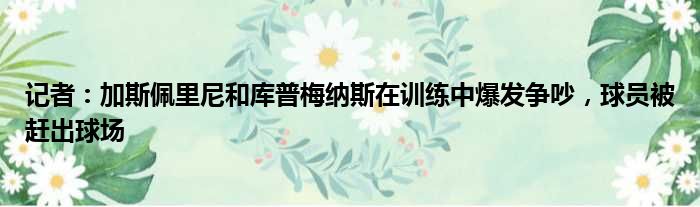 记者：加斯佩里尼和库普梅纳斯在训练中爆发争吵，球员被赶出球场