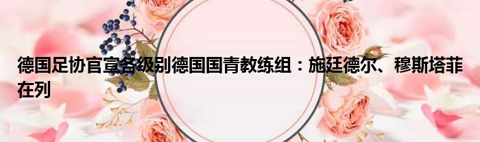 德国足协官宣各级别德国国青教练组：施廷德尔、穆斯塔菲在列
