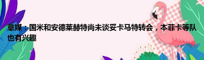 意媒：国米和安德莱赫特尚未谈妥卡马特转会，本菲卡等队也有兴趣