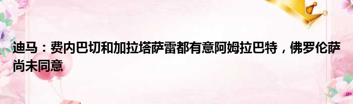 迪马：费内巴切和加拉塔萨雷都有意阿姆拉巴特，佛罗伦萨尚未同意
