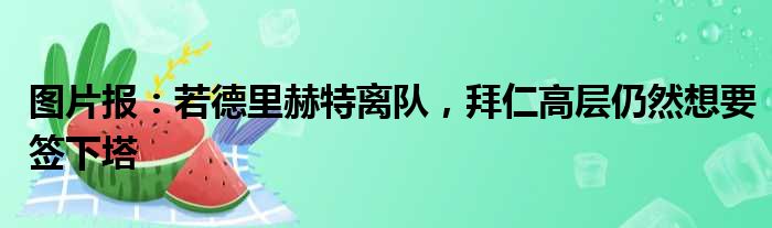 图片报：若德里赫特离队，拜仁高层仍然想要签下塔