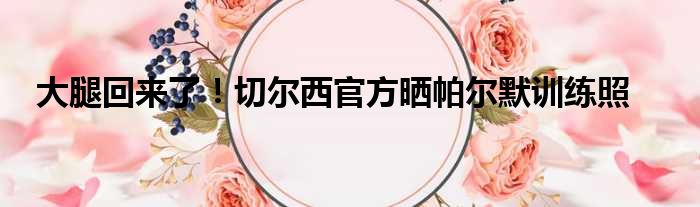 大腿回来了！切尔西官方晒帕尔默训练照