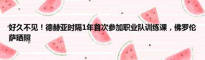 好久不见！德赫亚时隔1年首次参加职业队训练课，佛罗伦萨晒照