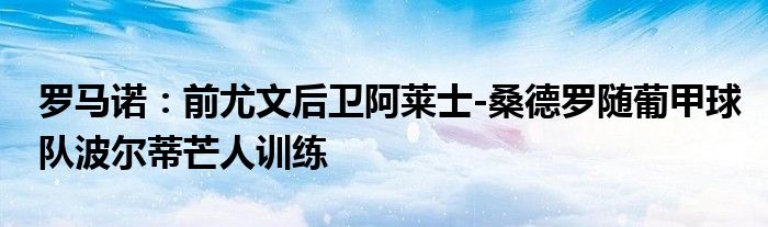 罗马诺：前尤文后卫阿莱士-桑德罗随葡甲球队波尔蒂芒人训练