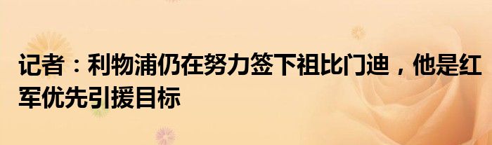 记者：利物浦仍在努力签下祖比门迪，他是红军优先引援目标