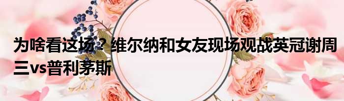 为啥看这场？维尔纳和女友现场观战英冠谢周三vs普利茅斯