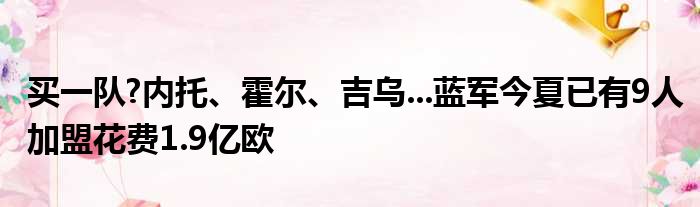 买一队?内托、霍尔、吉乌...蓝军今夏已有9人加盟花费1.9亿欧