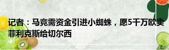 记者：马竞需资金引进小蜘蛛，愿5千万欧卖菲利克斯给切尔西