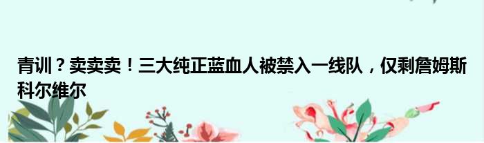 青训？卖卖卖！三大纯正蓝血人被禁入一线队，仅剩詹姆斯科尔维尔