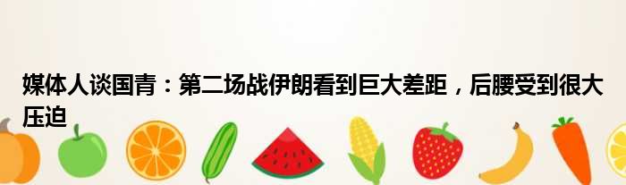 媒体人谈国青：第二场战伊朗看到巨大差距，后腰受到很大压迫