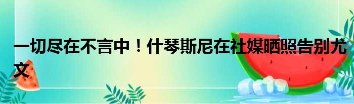 一切尽在不言中！什琴斯尼在社媒晒照告别尤文