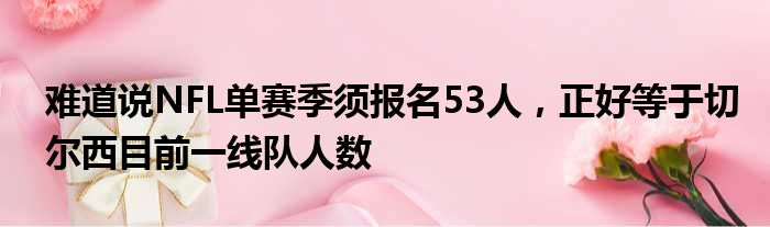 难道说NFL单赛季须报名53人，正好等于切尔西目前一线队人数