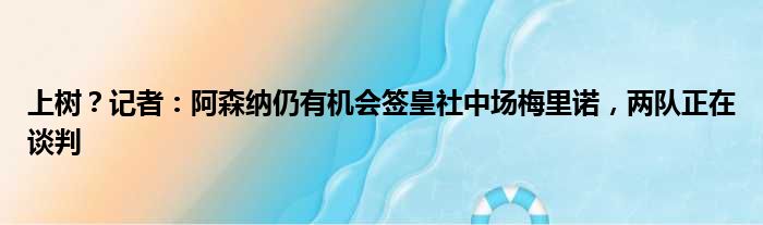 上树？记者：阿森纳仍有机会签皇社中场梅里诺，两队正在谈判
