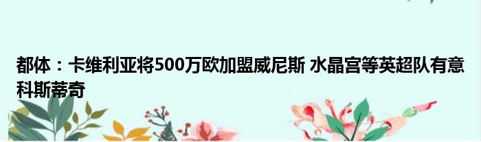 都体：卡维利亚将500万欧加盟威尼斯 水晶宫等英超队有意科斯蒂奇
