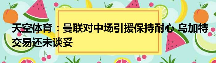 天空体育：曼联对中场引援保持耐心 乌加特交易还未谈妥