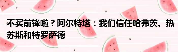 不买前锋啦？阿尔特塔：我们信任哈弗茨、热苏斯和特罗萨德