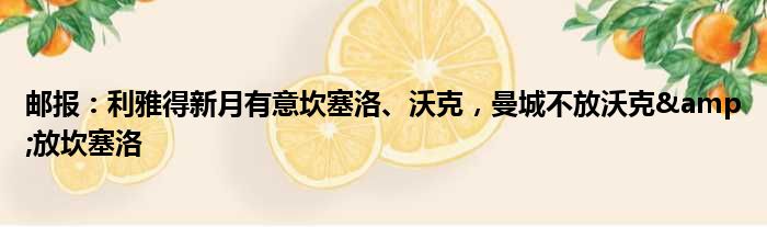 邮报：利雅得新月有意坎塞洛、沃克，曼城不放沃克&放坎塞洛