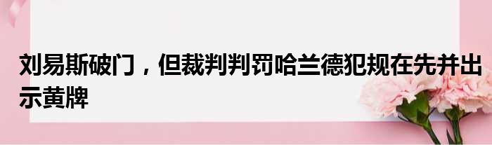 刘易斯破门，但裁判判罚哈兰德犯规在先并出示黄牌