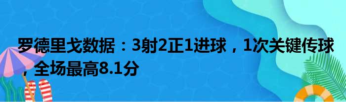 罗德里戈数据：3射2正1进球，1次关键传球，全场最高8.1分