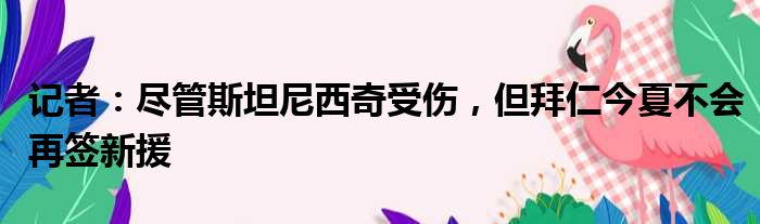 记者：尽管斯坦尼西奇受伤，但拜仁今夏不会再签新援