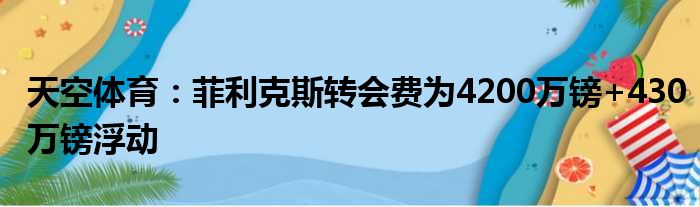 天空体育：菲利克斯转会费为4200万镑+430万镑浮动