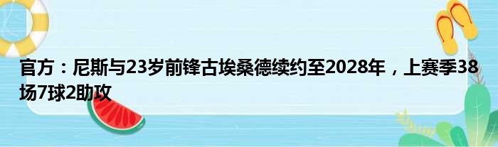 官方：尼斯与23岁前锋古埃桑德续约至2028年，上赛季38场7球2助攻