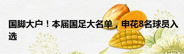 国脚大户！本届国足大名单，申花8名球员入选