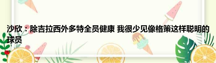 沙欣：除吉拉西外多特全员健康 我很少见像格策这样聪明的球员