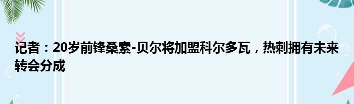 记者：20岁前锋桑索-贝尔将加盟科尔多瓦，热刺拥有未来转会分成