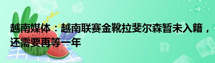 越南媒体：越南联赛金靴拉斐尔森暂未入籍，还需要再等一年