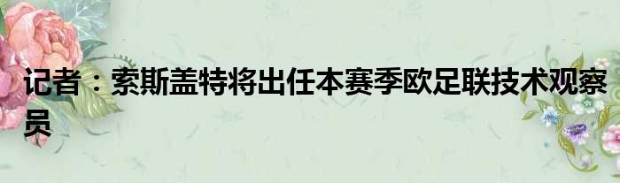 记者：索斯盖特将出任本赛季欧足联技术观察员