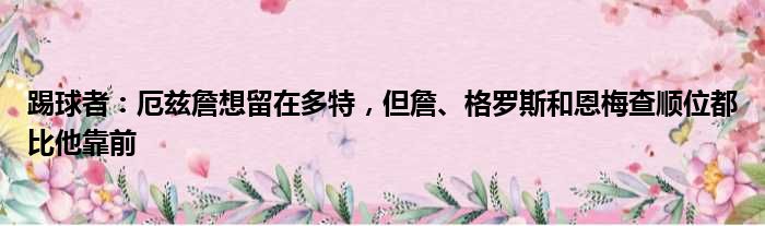 踢球者：厄兹詹想留在多特，但詹、格罗斯和恩梅查顺位都比他靠前