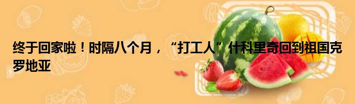 终于回家啦！时隔八个月，“打工人”什科里奇回到祖国克罗地亚