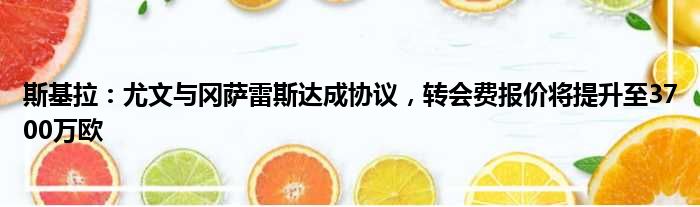斯基拉：尤文与冈萨雷斯达成协议，转会费报价将提升至3700万欧