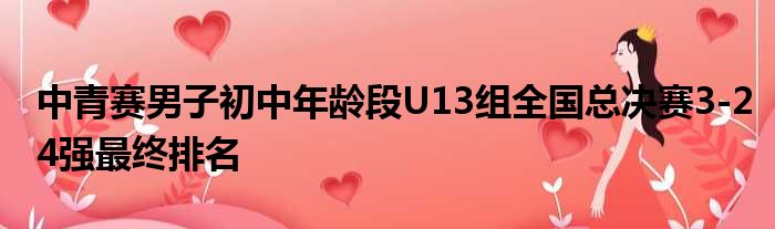 中青赛男子初中年龄段U13组全国总决赛3-24强最终排名
