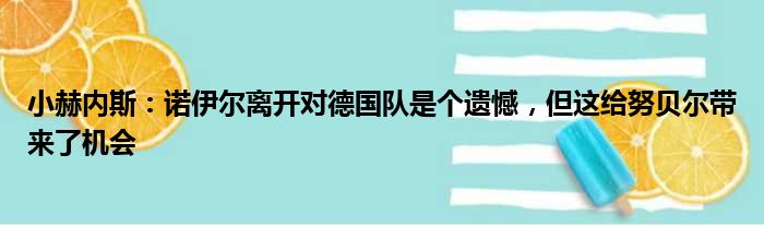 小赫内斯：诺伊尔离开对德国队是个遗憾，但这给努贝尔带来了机会