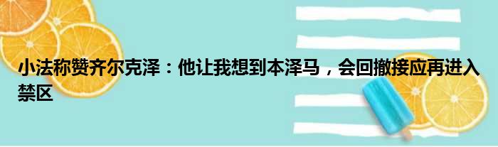 小法称赞齐尔克泽：他让我想到本泽马，会回撤接应再进入禁区