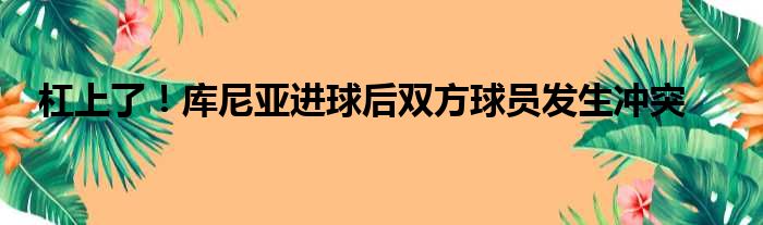 杠上了！库尼亚进球后双方球员发生冲突