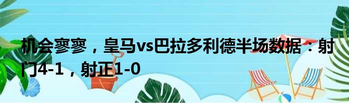 机会寥寥，皇马vs巴拉多利德半场数据：射门4-1，射正1-0