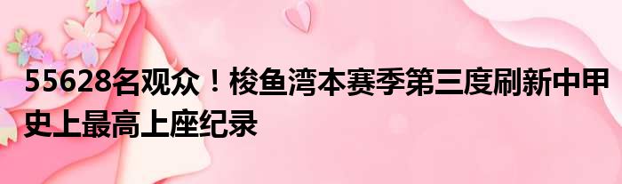 55628名观众！梭鱼湾本赛季第三度刷新中甲史上最高上座纪录