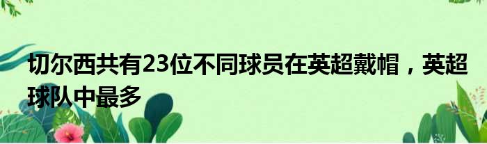 切尔西共有23位不同球员在英超戴帽，英超球队中最多