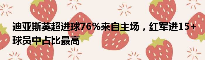 迪亚斯英超进球76%来自主场，红军进15+球员中占比最高