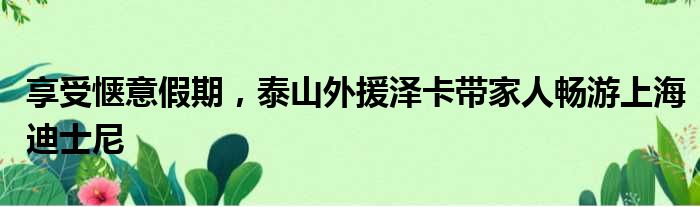 享受惬意假期，泰山外援泽卡带家人畅游上海迪士尼