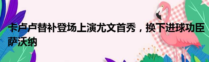 卡卢卢替补登场上演尤文首秀，换下进球功臣萨沃纳