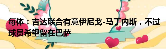 每体：吉达联合有意伊尼戈-马丁内斯，不过球员希望留在巴萨